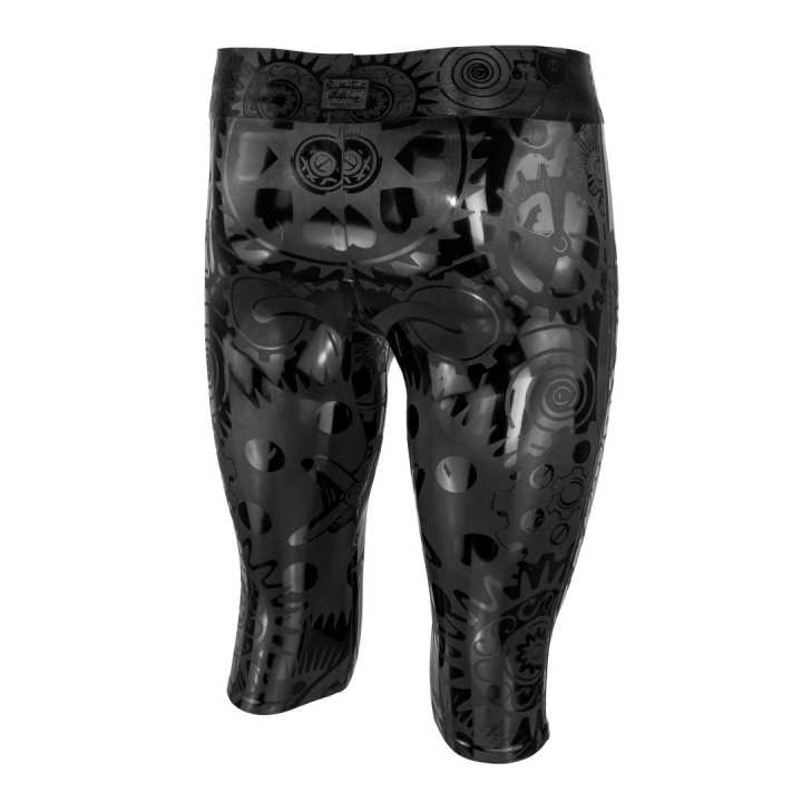 Latex ¾ pants STEAMPUNK HOLO black laser edition easy to dress